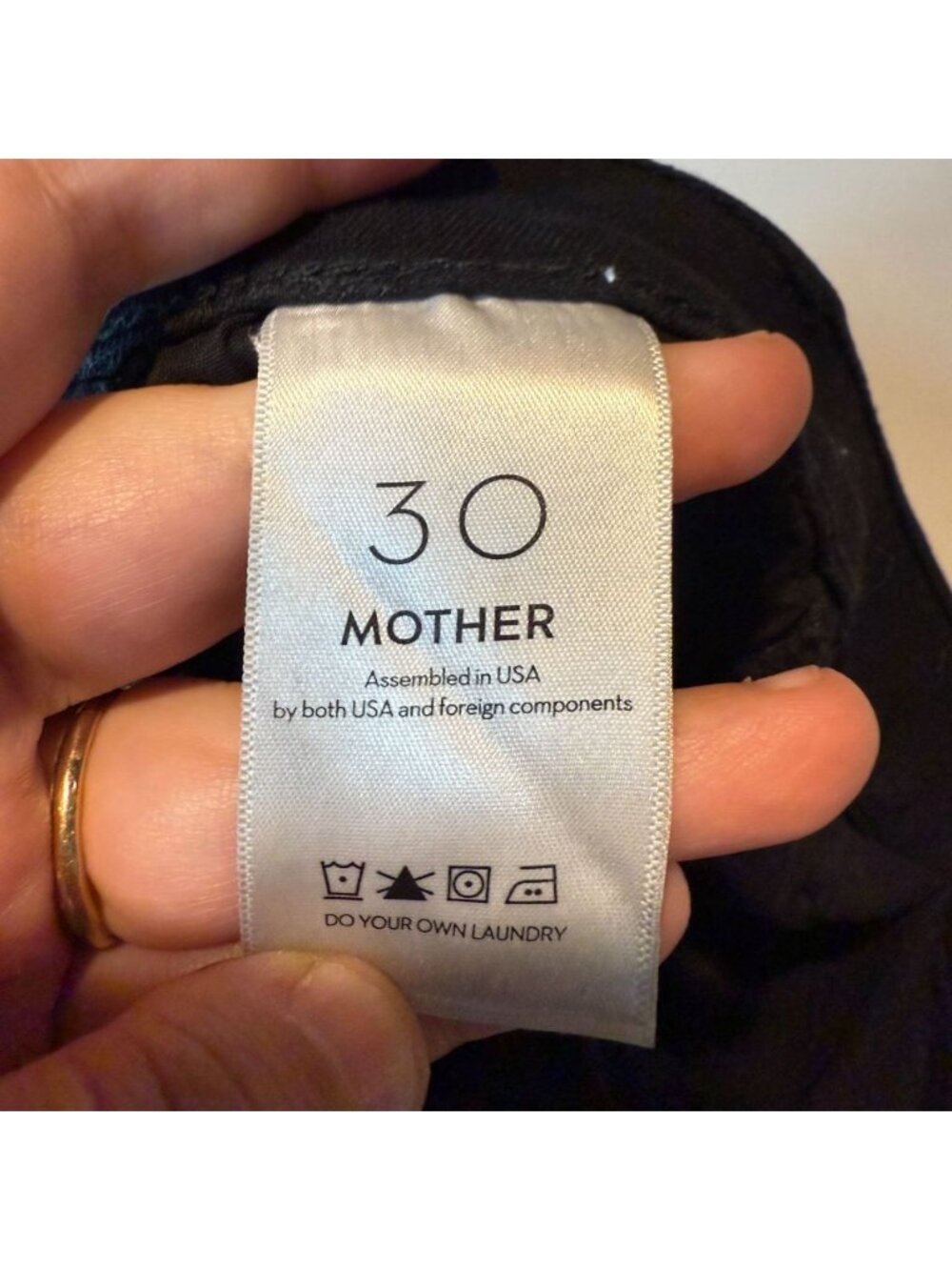 MOTHER Women 30 The Hustler Ankle Jean Fray Black Denim Flare Leg Pant High Rise - Picture 6 of 12